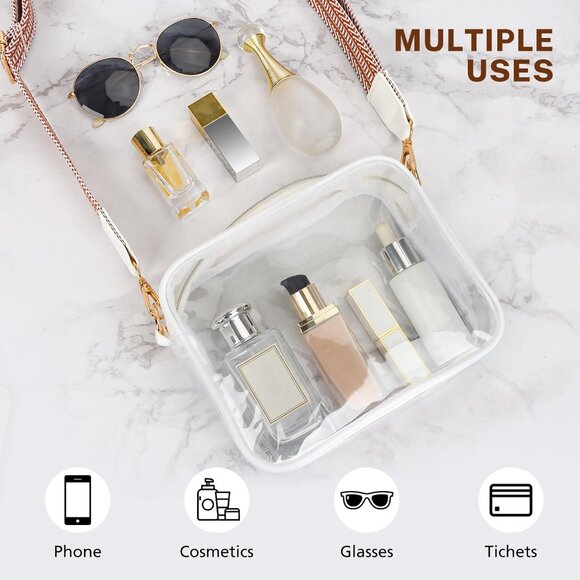 Clear Bag Stadium Approved, Clear Purses for Women, ody Bag for Concerts with Ad - Picture 5 of 7